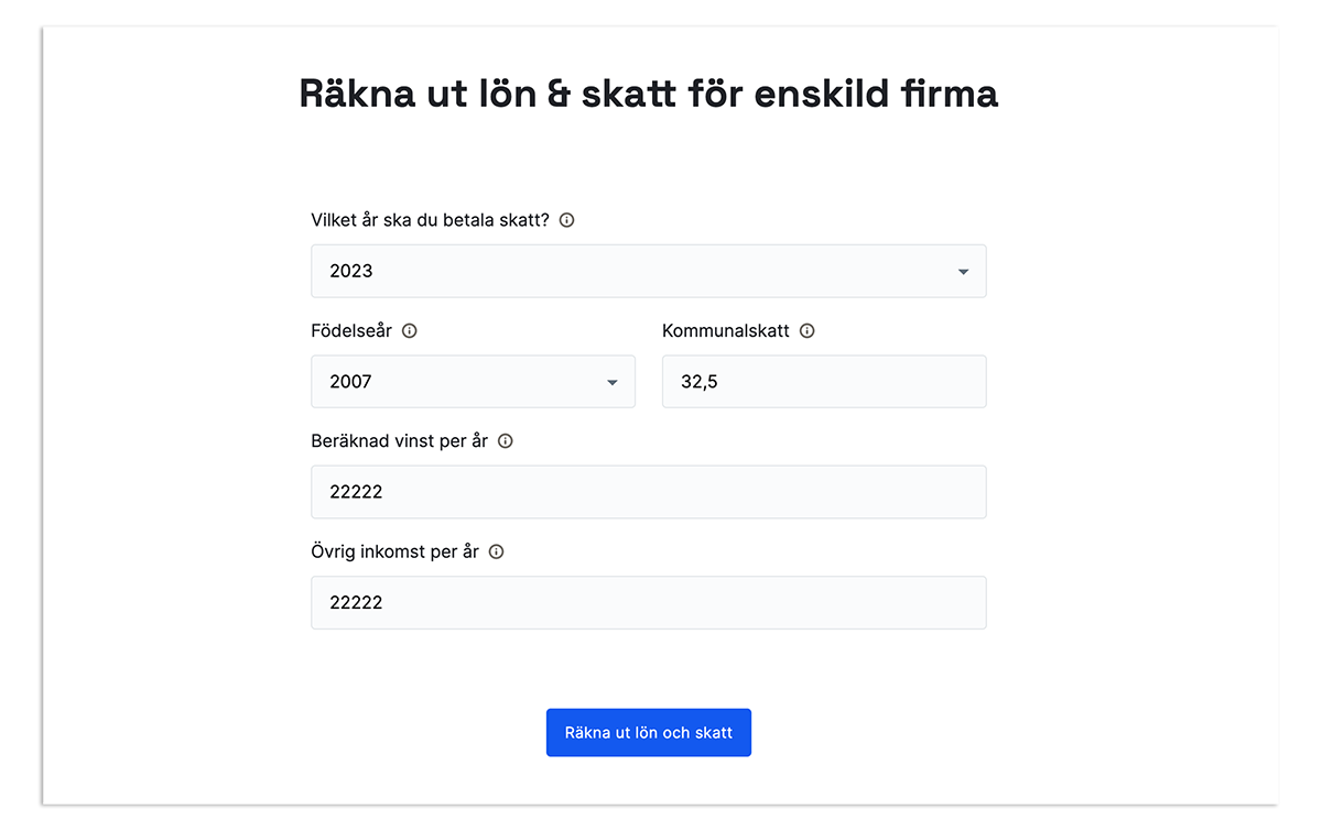 Skatt I Enskild Firma | Bokio