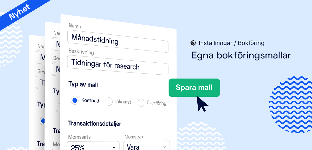 Testa Bokios nya funktion – Egna bokföringsmallar!