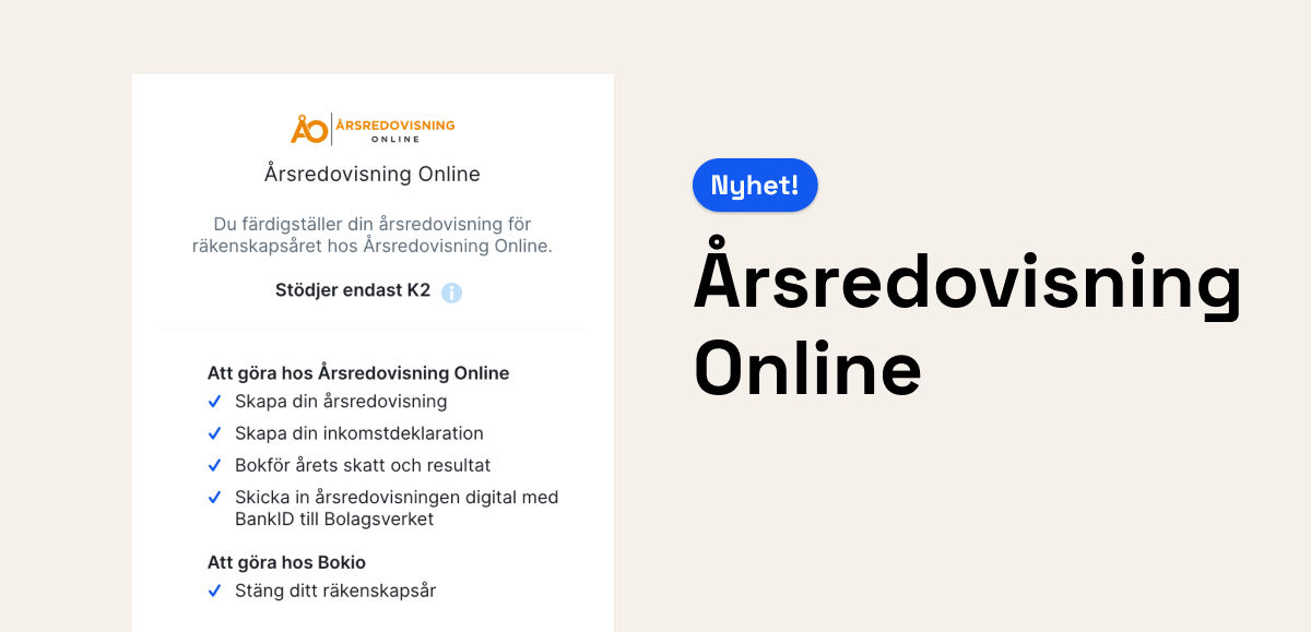 Deklaration & årsredovisning för aktiebolag – nu med Årsredovisning Online!